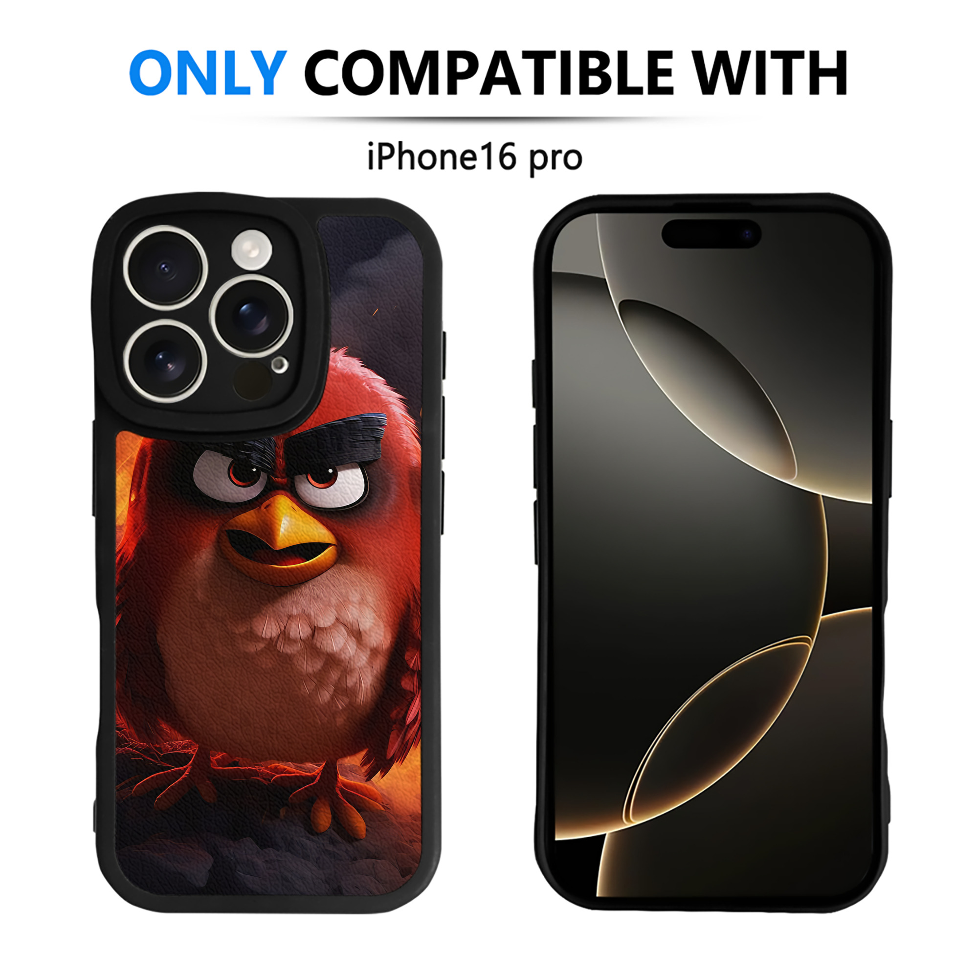 （画像用） Angry Birds アングリーバード 【iPhone 16シリーズ対応】シリコンスマホケース（レザー調） 材質：シリコン